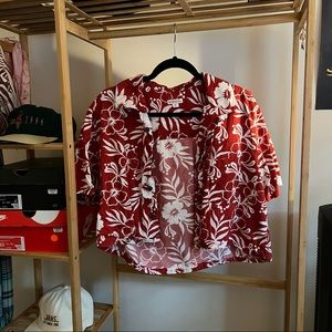 FLORAL HAWAIIAN BUTTON UP SHIRT